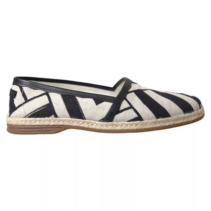 Dolce & Gabbana Black White Stripes Slip On Espadrille Shoes – EU41/US8 par Dolce & Gabbana | Disponible sur Sandy Store ByNet