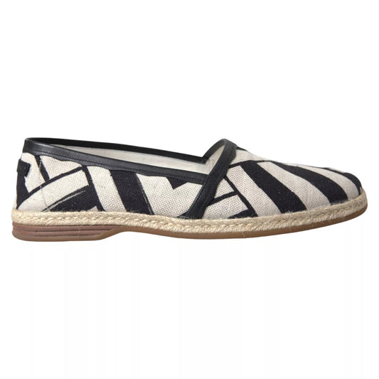 Dolce & Gabbana Black White Stripes Slip On Espadrille Shoes – EU41/US8 par Dolce & Gabbana | Disponible sur Sandy Store ByNet