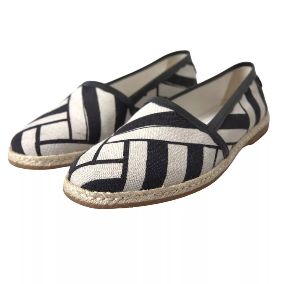 Dolce & Gabbana Black White Stripes Slip On Espadrille Shoes – EU41/US8 par Dolce & Gabbana | Disponible sur Sandy Store ByNet