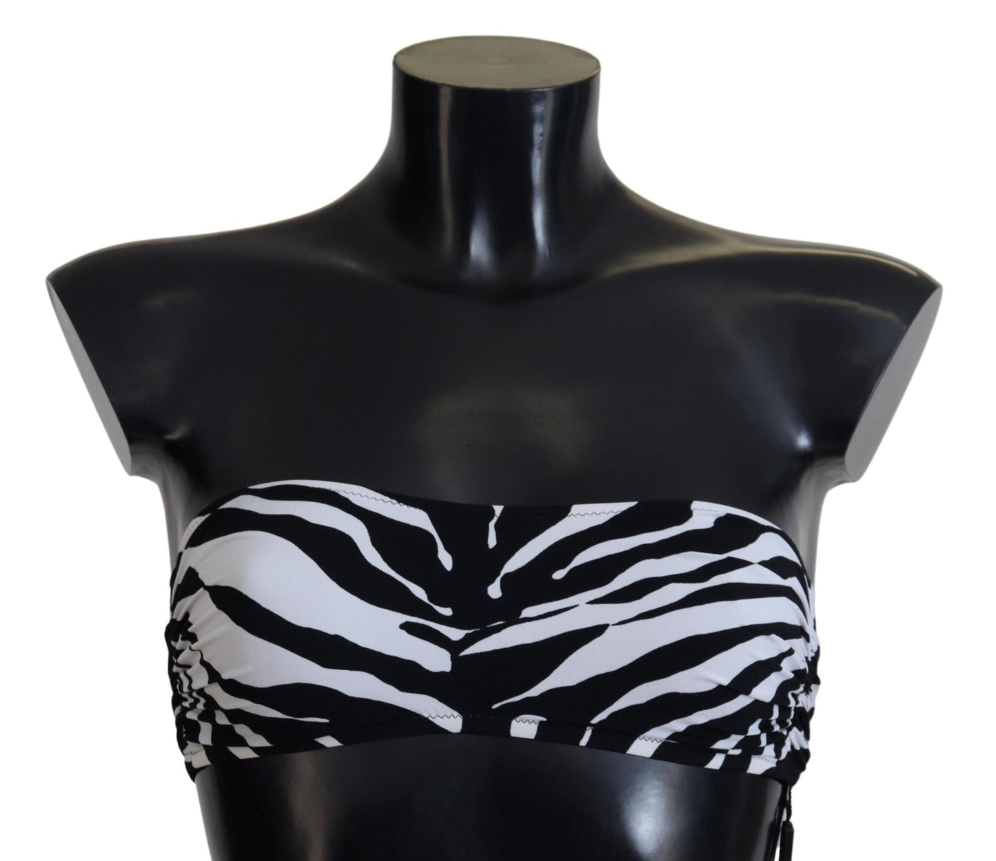 Dolce & Gabbana Black White Zebra Bandeau Swimwear Bikini Top - Sandy Store ByNet
