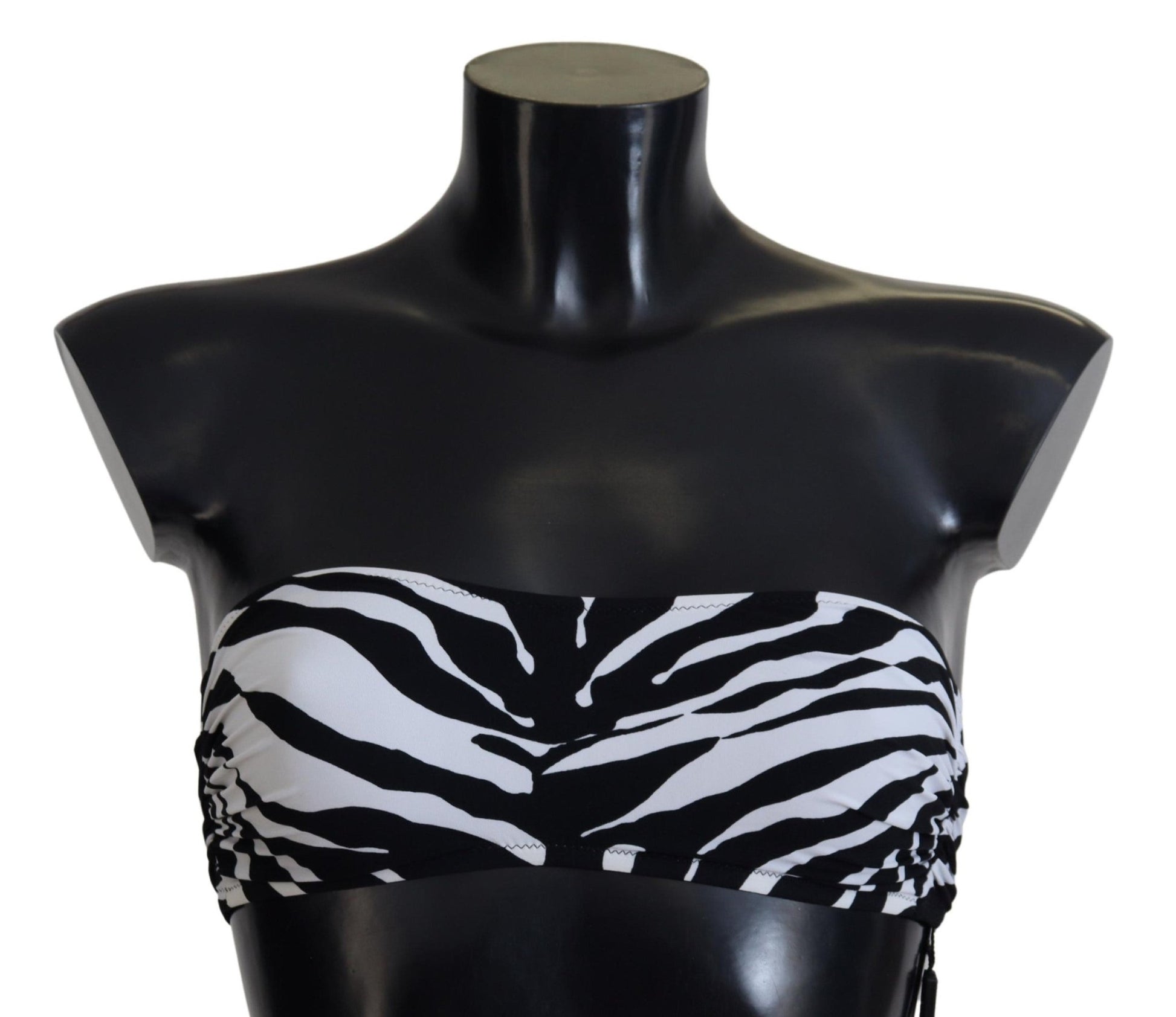 Dolce & Gabbana Black White Zebra Bandeau Swimwear Bikini Top - Sandy Store ByNet