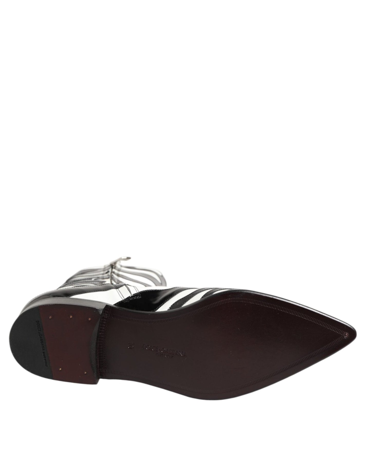 Dolce & Gabbana Black White Zebra Leather Mid Calf Boots Shoes – EU44/US11 par Dolce & Gabbana | Disponible sur Sandy Store ByNet