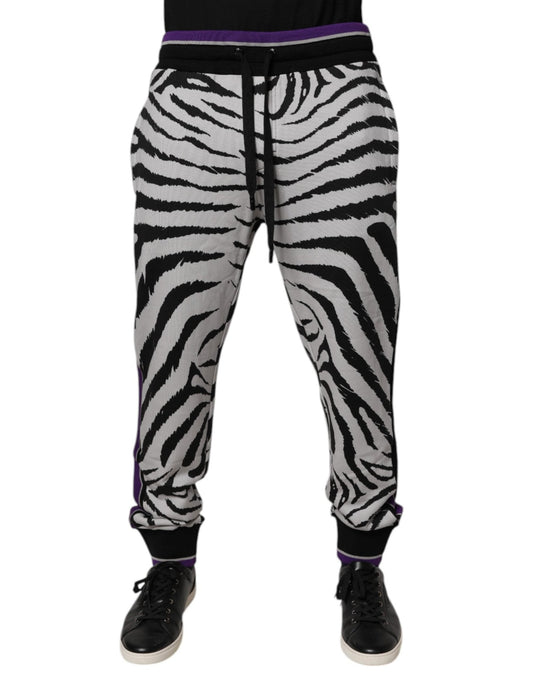 Dolce & Gabbana Black White Zebra Men Jogger Sweatpants Pants – IT52 | XL par Dolce & Gabbana | Disponible sur Sandy Store ByNet