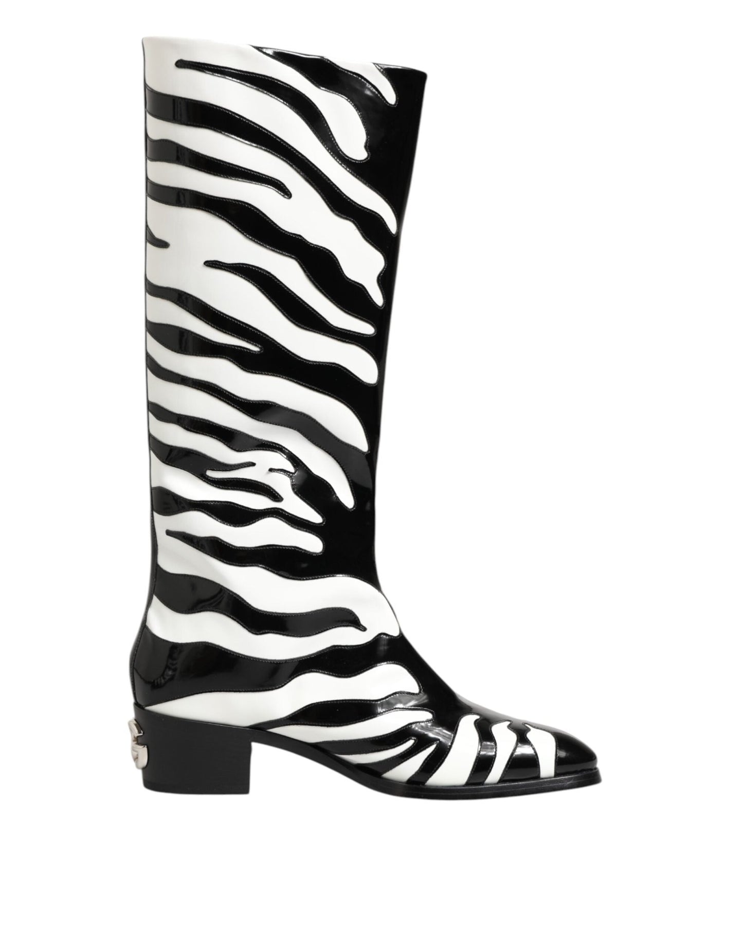 Dolce & Gabbana Black White Zebra Over The Calf Boots Shoes – EU44/US11 par Dolce & Gabbana | Disponible sur Sandy Store ByNet