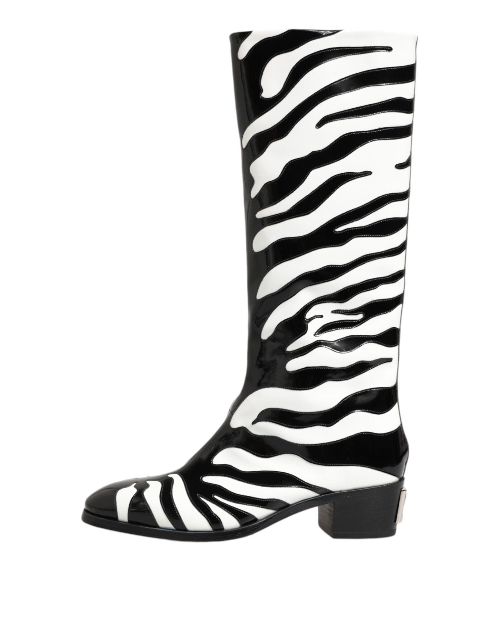 Dolce & Gabbana Black White Zebra Over The Calf Boots Shoes – EU44/US11 par Dolce & Gabbana | Disponible sur Sandy Store ByNet