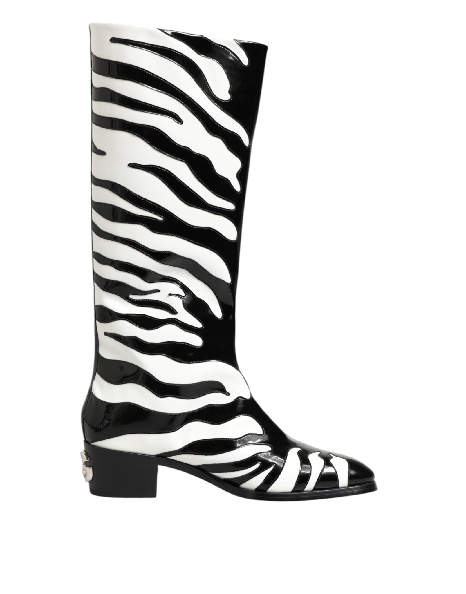 Dolce & Gabbana Black White Zebra Over The Calf Boots Shoes – EU44/US11 par Dolce & Gabbana | Disponible sur Sandy Store ByNet