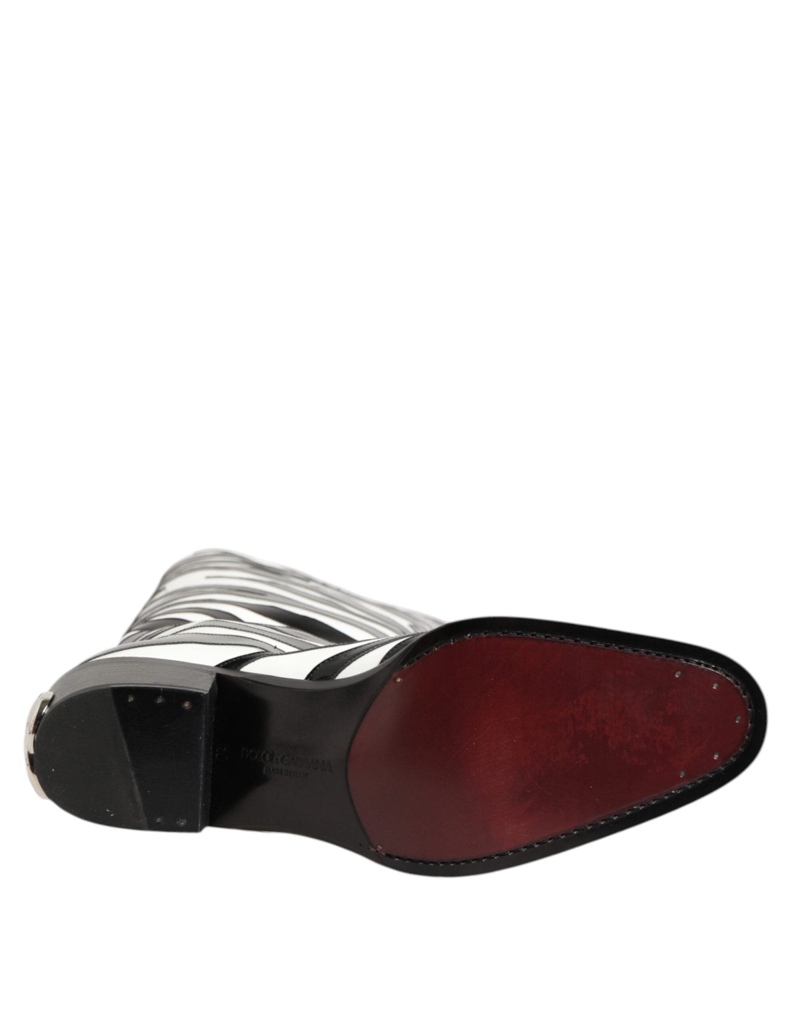 Dolce & Gabbana Black White Zebra Over The Calf Boots Shoes – EU44/US11 par Dolce & Gabbana | Disponible sur Sandy Store ByNet