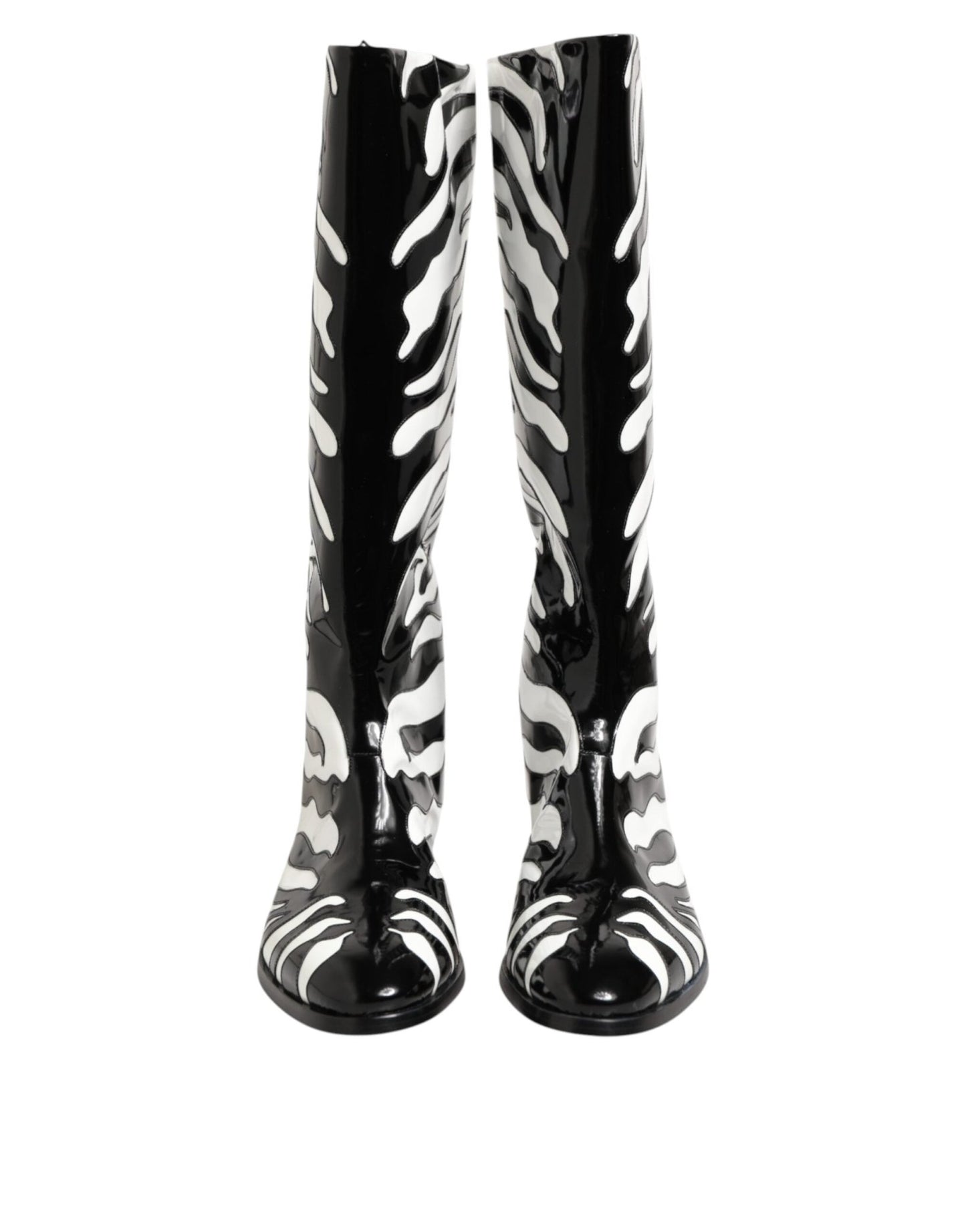 Dolce & Gabbana Black White Zebra Over The Calf Boots Shoes – EU44/US11 par Dolce & Gabbana | Disponible sur Sandy Store ByNet