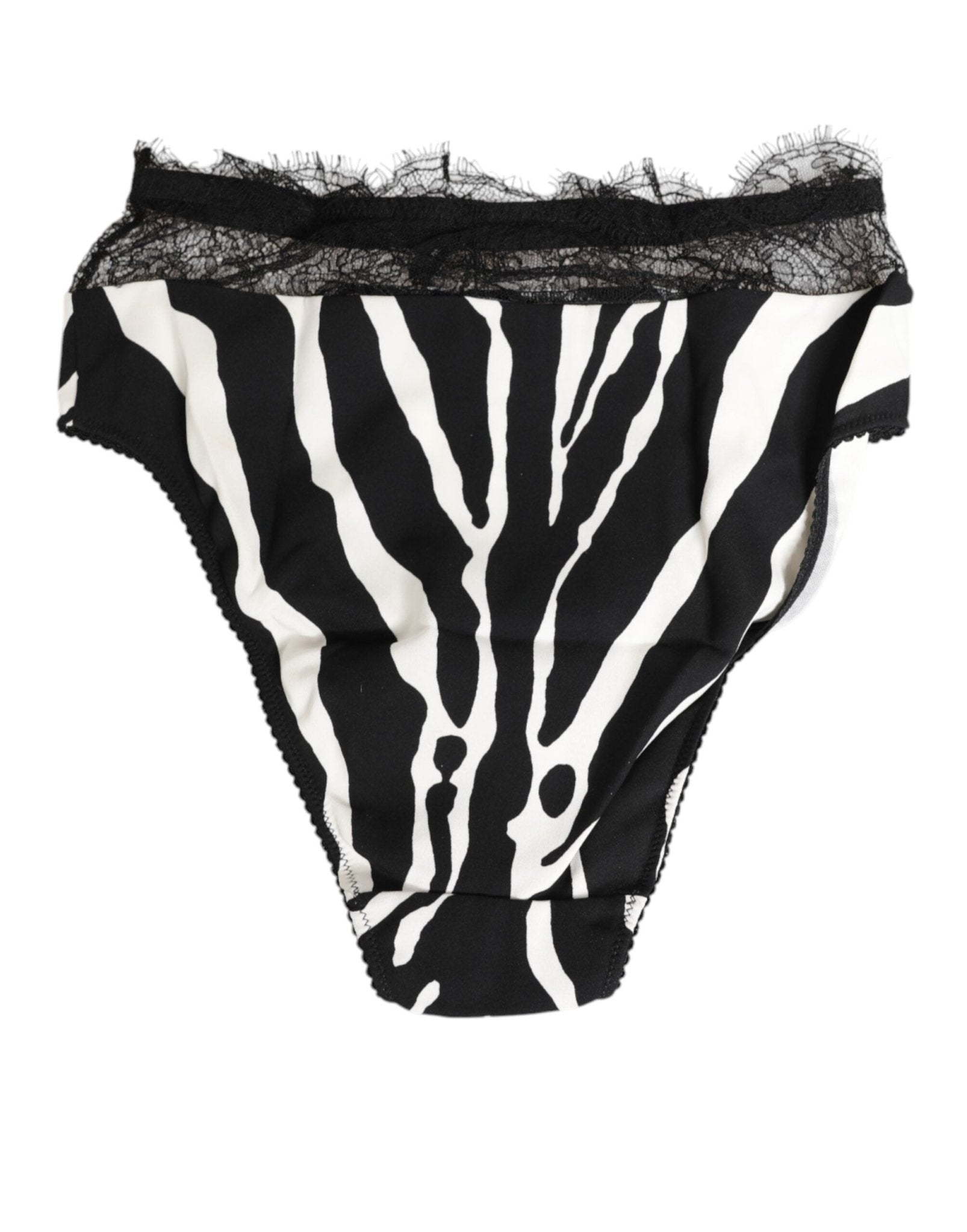 Dolce & Gabbana Black White Zebra Print Lace Trim High Underwear – IT2 | S par Dolce & Gabbana | Disponible sur Sandy Store ByNet