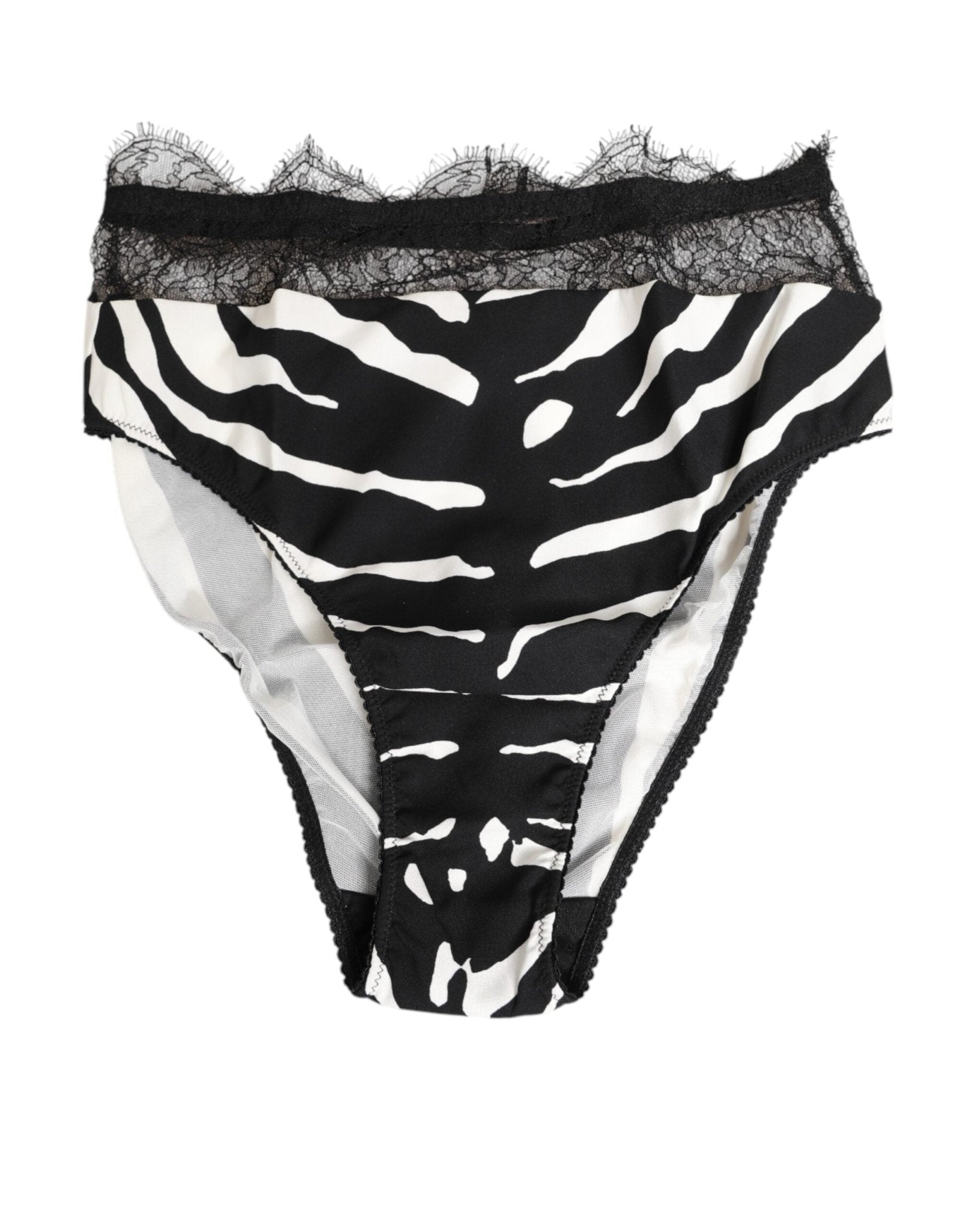 Dolce & Gabbana Black White Zebra Print Lace Trim High Underwear – IT2 | S par Dolce & Gabbana | Disponible sur Sandy Store ByNet
