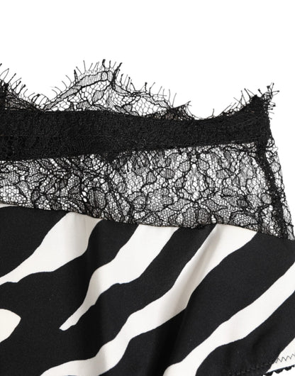 Dolce & Gabbana Black White Zebra Print Lace Trim High Underwear – IT2 | S par Dolce & Gabbana | Disponible sur Sandy Store ByNet