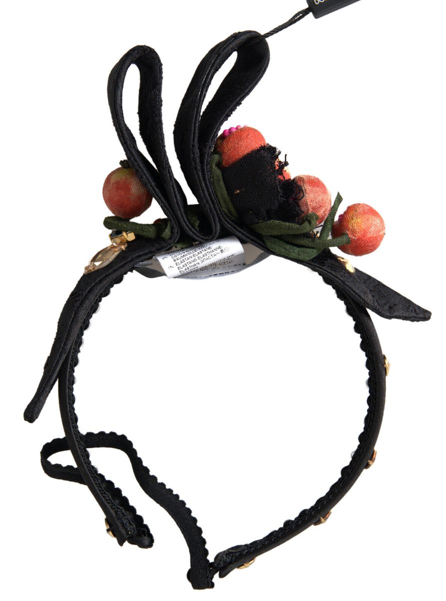 Dolce & Gabbana Black with multicolor Fig Fruit Crystal Tiara Diadem Headband – par Dolce & Gabbana | Disponible sur Sandy Store ByNet
