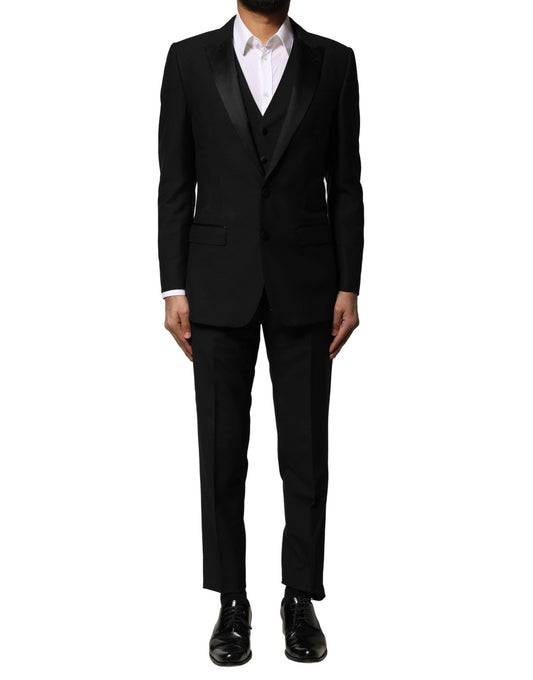 Dolce & Gabbana Black Wool 3 Piece Single Breasted Suit – IT46 | S par Dolce & Gabbana | Disponible sur Sandy Store ByNet