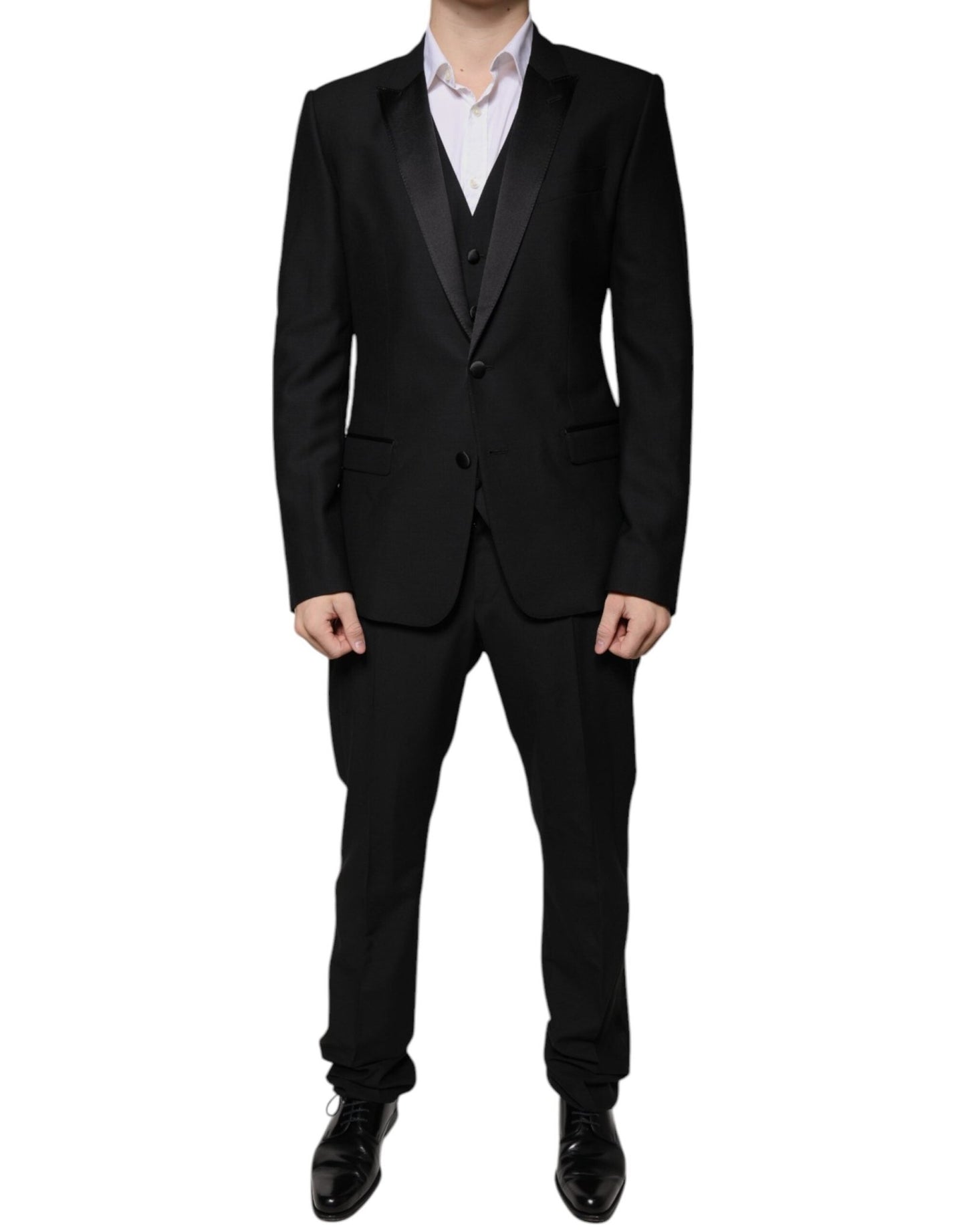 Dolce & Gabbana Black Wool 3 Piece Slim Fit Formal Suit – IT50 | L par Dolce & Gabbana | Disponible sur Sandy Store ByNet