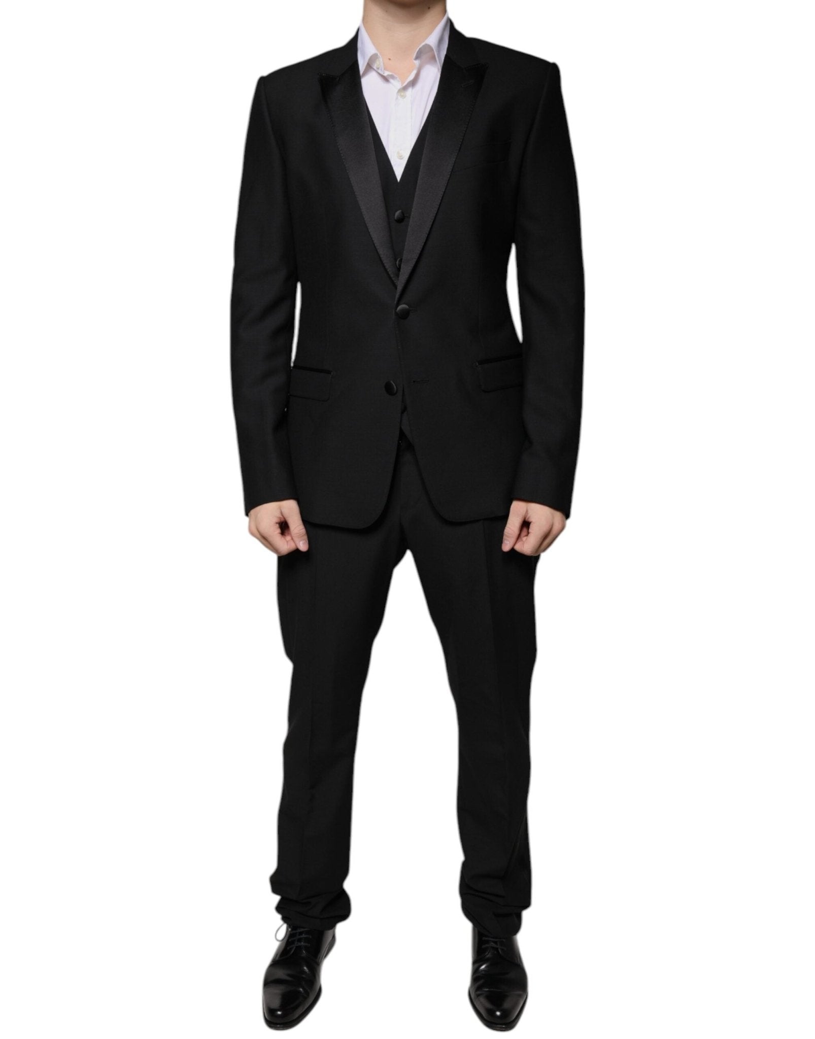 Dolce & Gabbana Black Wool 3 Piece Slim Fit Formal Suit – IT50 | L par Dolce & Gabbana | Disponible sur Sandy Store ByNet