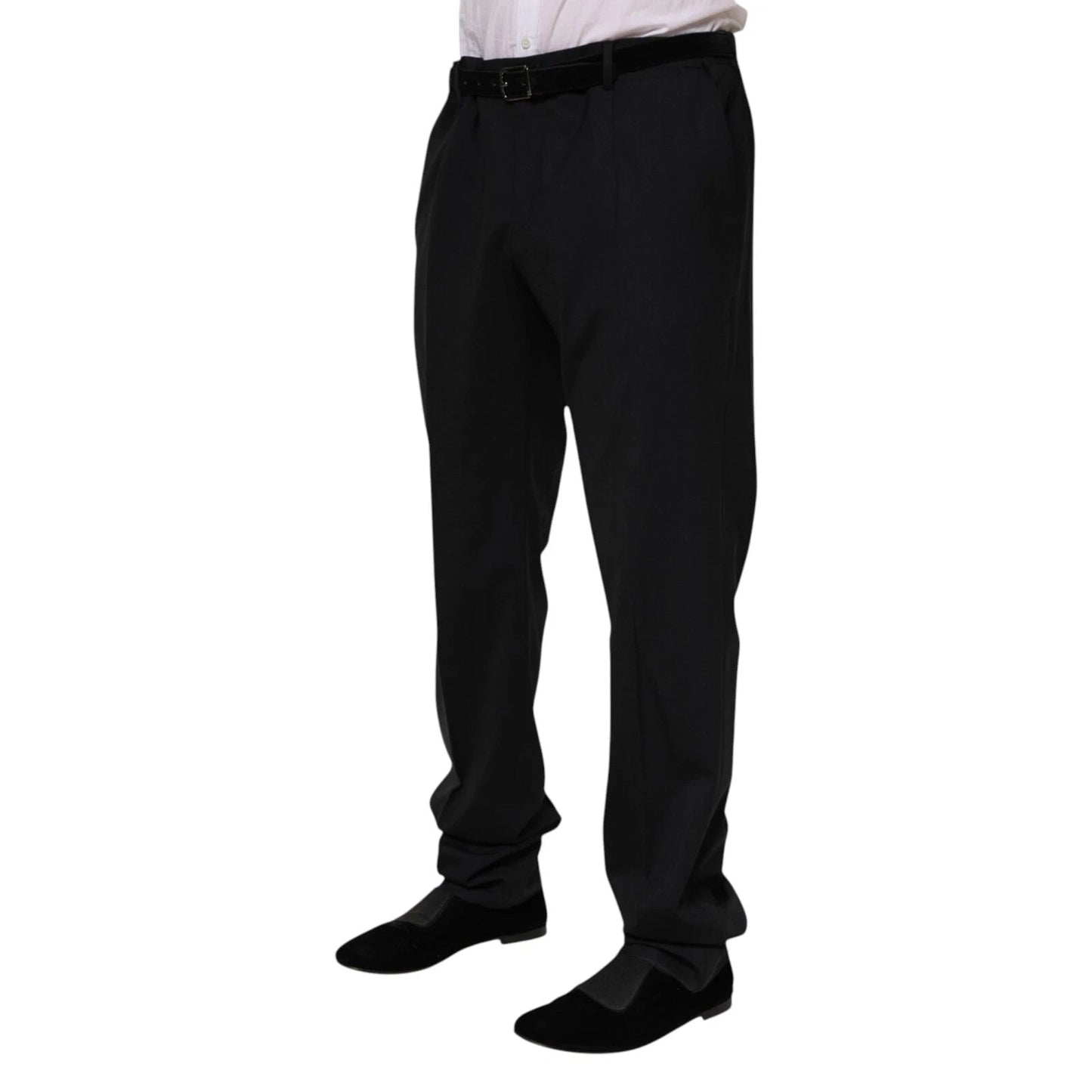 Dolce & Gabbana Black Wool Formal Dress Men Trousers Pants – IT56 | XXL par Dolce & Gabbana | Disponible sur Sandy Store ByNet