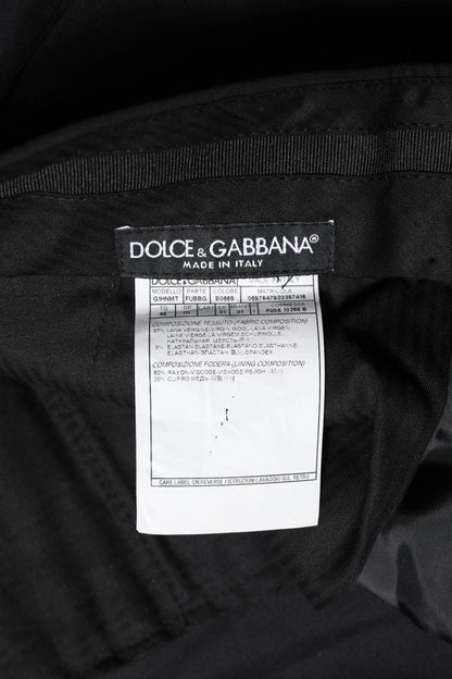Dolce & Gabbana Black Wool Formal Dress Men Trousers Pants – IT56 | XXL par Dolce & Gabbana | Disponible sur Sandy Store ByNet