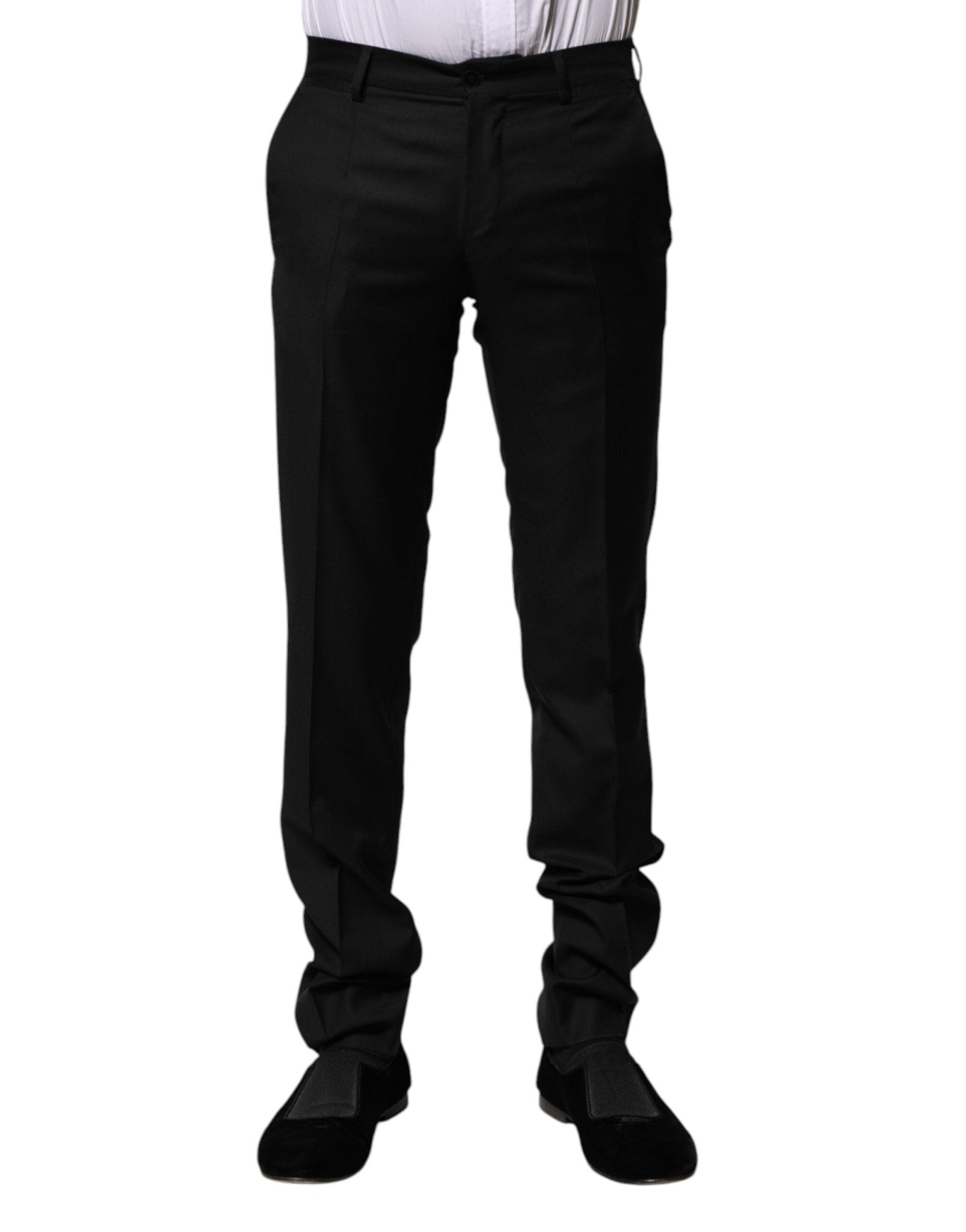 Dolce & Gabbana Black Wool Formal Men Slim Pants – IT44 | XS par Dolce & Gabbana | Disponible sur Sandy Store ByNet