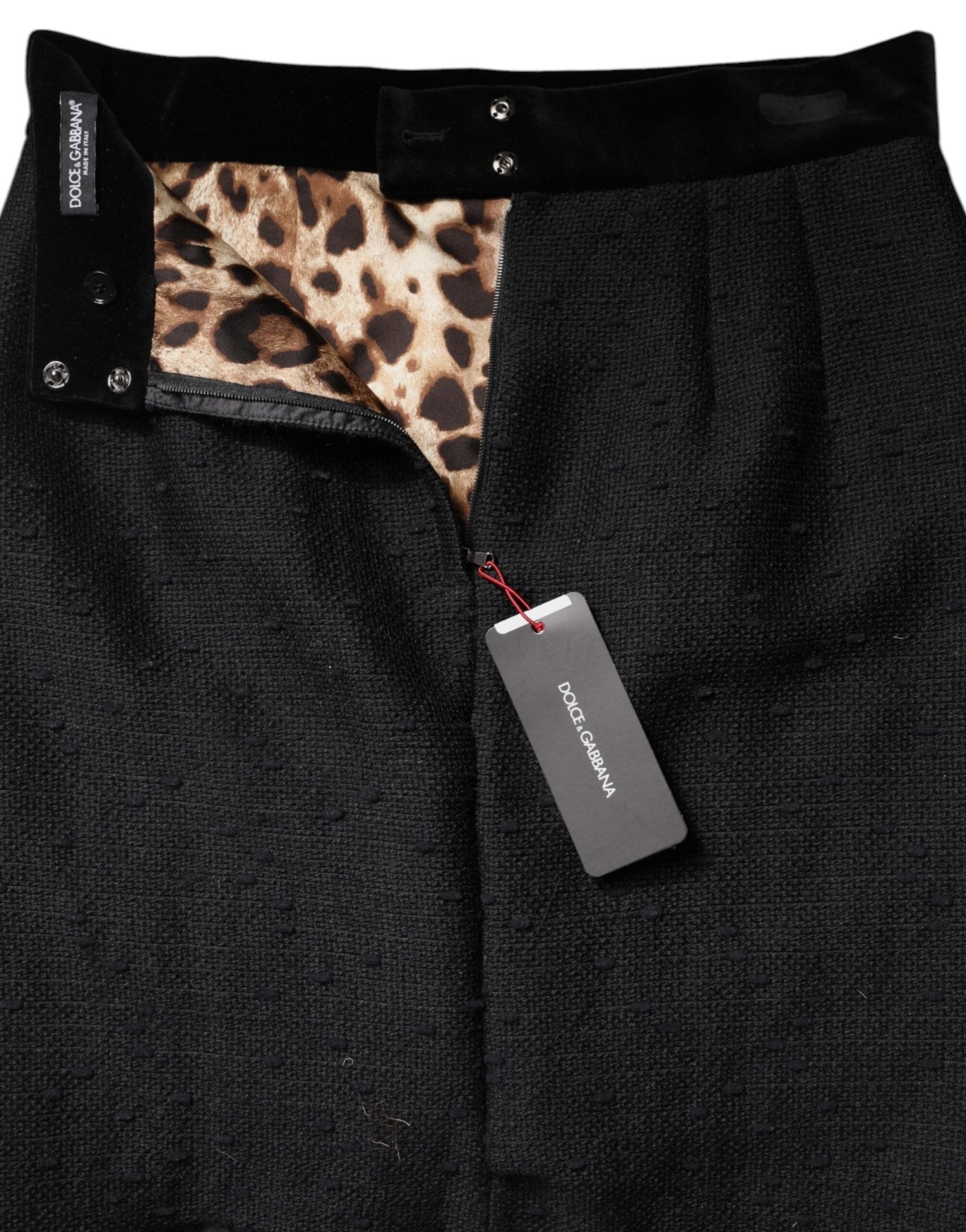 Dolce & Gabbana Black Wool Fringe High Waist Pencil Mini Skirt - Sandy Store ByNet