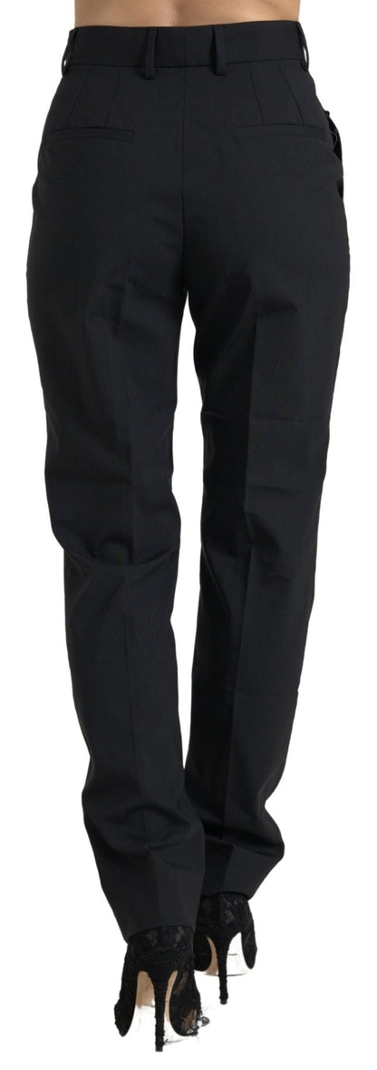 Dolce & Gabbana Black Wool High Waist Tapered Pants – IT38 | XS par Dolce & Gabbana | Disponible sur Sandy Store ByNet