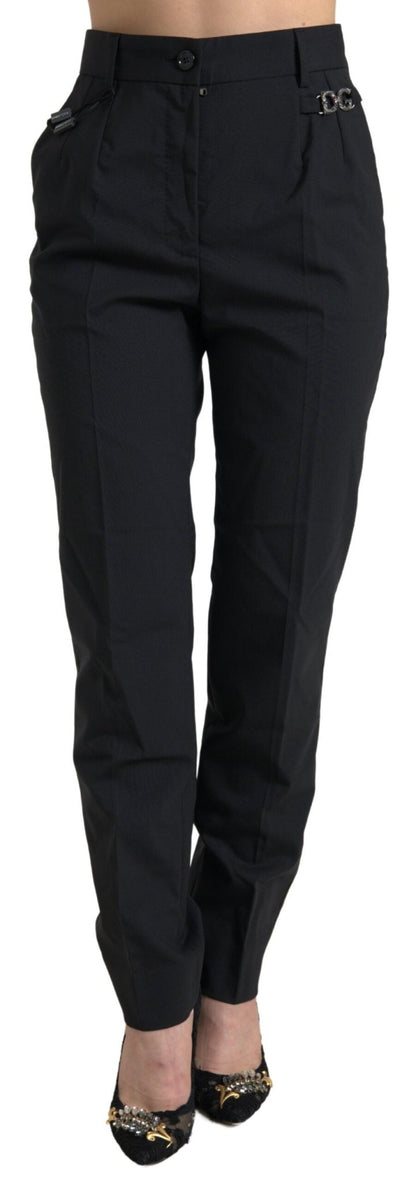 Dolce & Gabbana Black Wool High Waist Tapered Pants – IT38 | XS par Dolce & Gabbana | Disponible sur Sandy Store ByNet