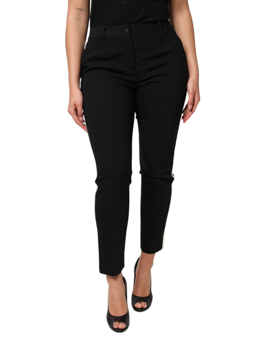 Dolce & Gabbana Black Wool High Waist Tapered Pants – IT42|M par Dolce & Gabbana | Disponible sur Sandy Store ByNet