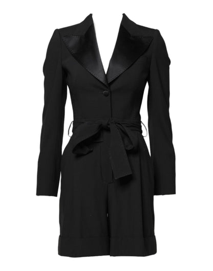 Dolce & Gabbana Black Wool Jumpsuit Dress Women Coat Jacket – IT36|XXS par Dolce & Gabbana | Disponible sur Sandy Store ByNet