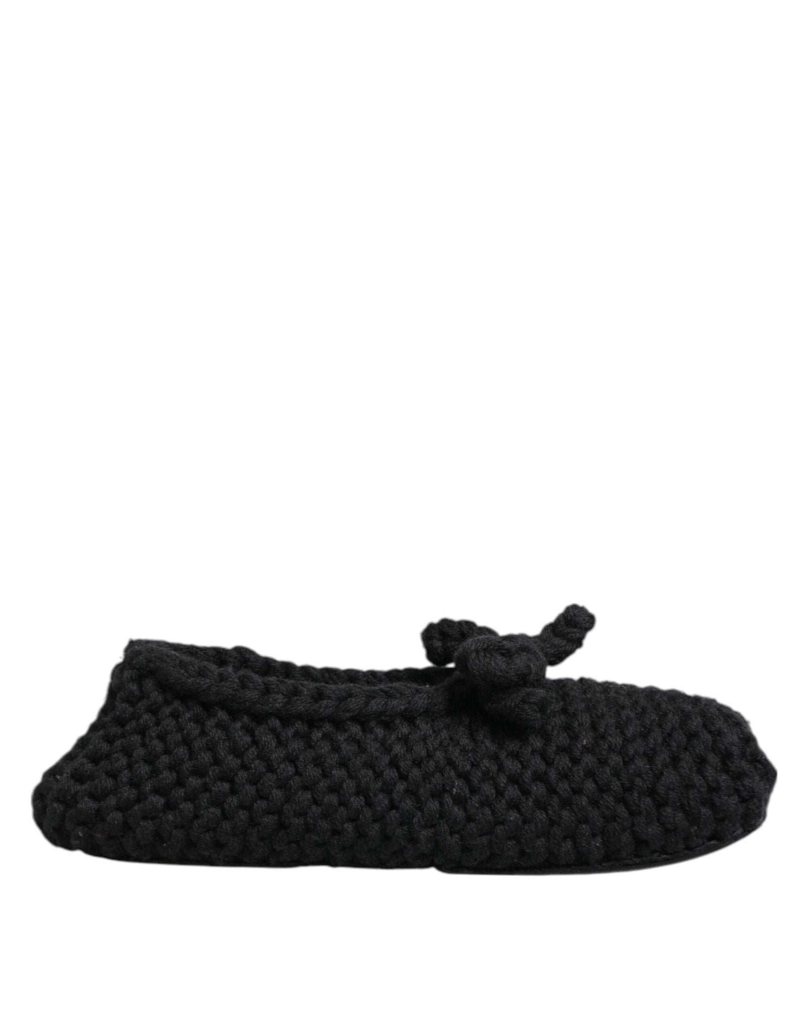 Dolce & Gabbana Black Wool Knit Slip On Ballerina Flats Shoes – EU38/US7.5 par Dolce & Gabbana | Disponible sur Sandy Store ByNet