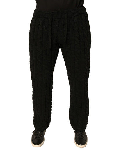 Dolce & Gabbana Black Wool Knitted Skinny Pants – IT44 | XS par Dolce & Gabbana | Disponible sur Sandy Store ByNet