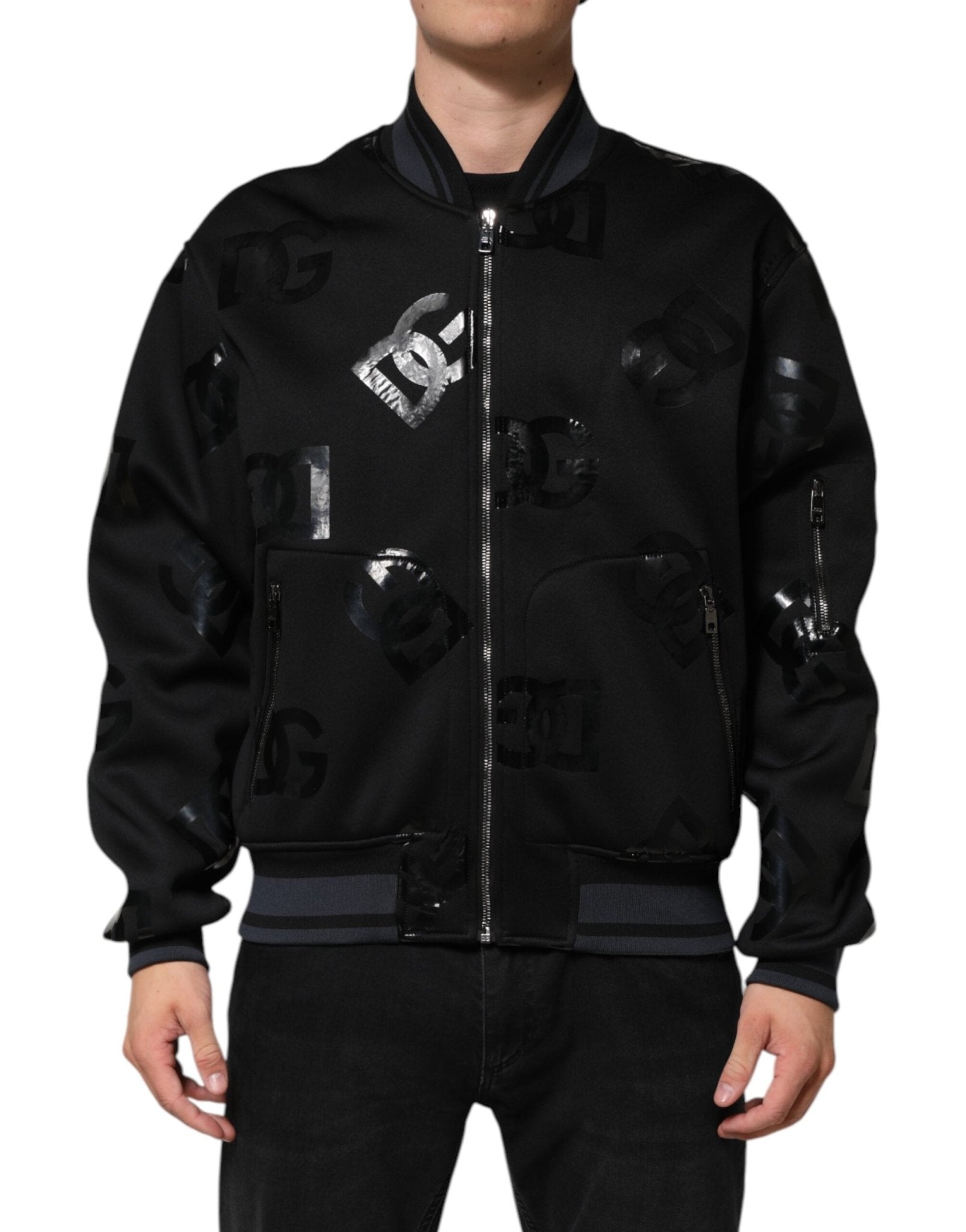 Dolce & Gabbana Black Wool Logo DG Mania Men Bomber Jacket – IT54 | XL par Dolce & Gabbana | Disponible sur Sandy Store ByNet