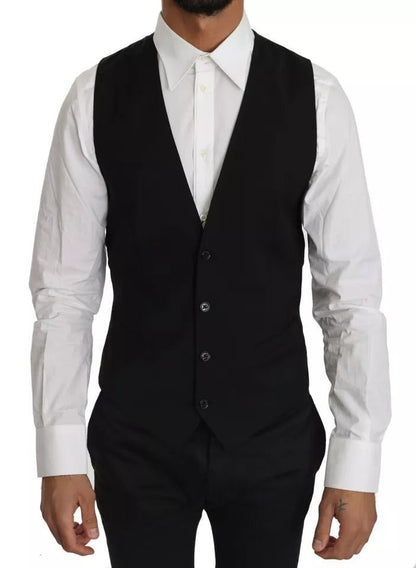 Dolce & Gabbana Black Wool Logo Waistcoat Vest – IT46 | S par Dolce & Gabbana | Disponible sur Sandy Store ByNet