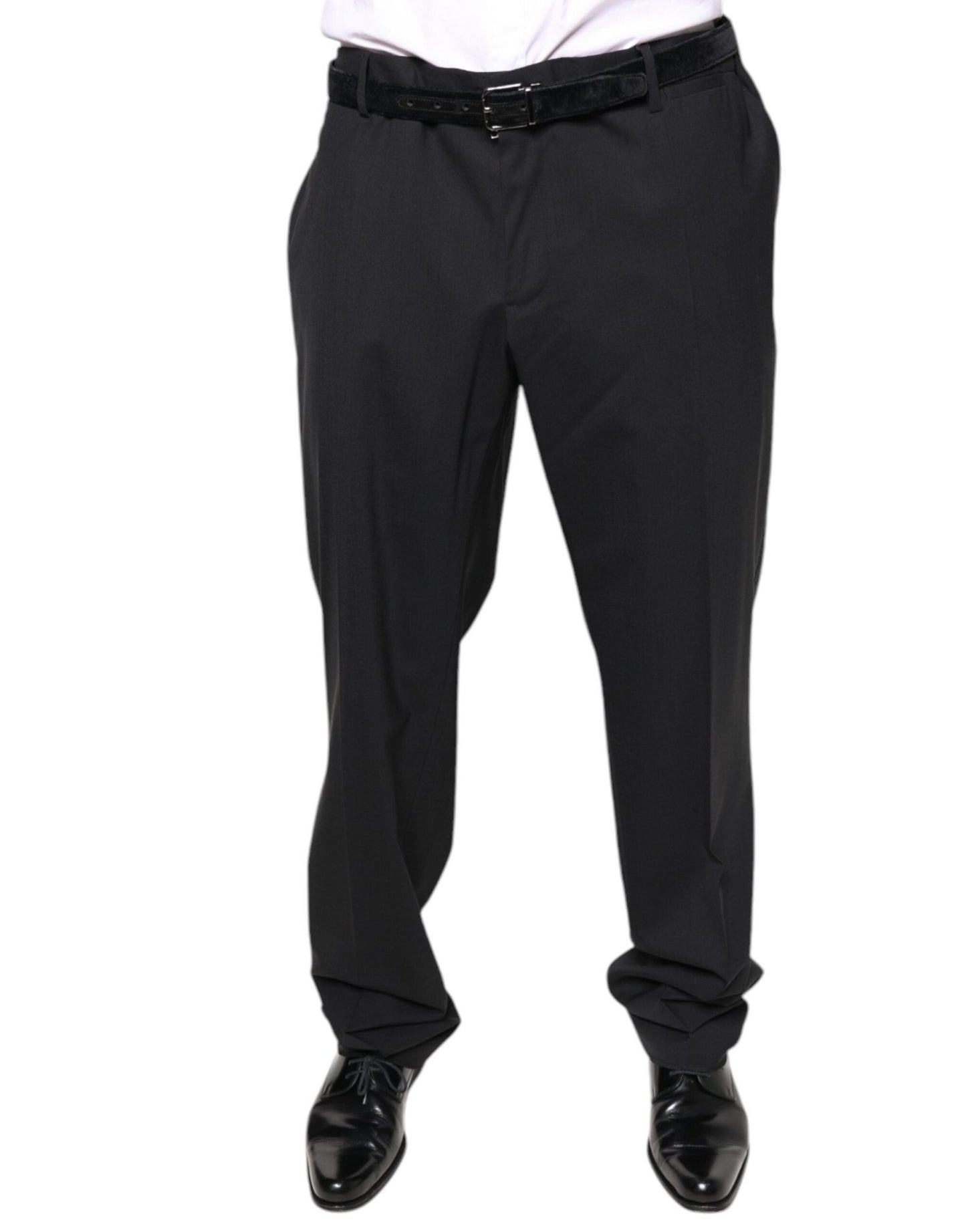 Dolce & Gabbana Black Wool Men Formal Dress Pants – IT58 | XXL par Dolce & Gabbana | Disponible sur Sandy Store ByNet