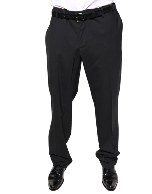 Dolce & Gabbana Black Wool Men Formal Dress Pants – IT58 | XXL par Dolce & Gabbana | Disponible sur Sandy Store ByNet
