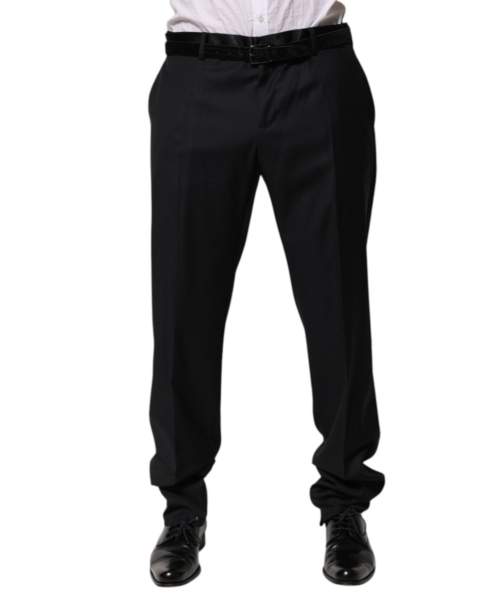 Dolce & Gabbana Black Wool Men Formal Dress Trouser Pants – IT56 | XXL par Dolce & Gabbana | Disponible sur Sandy Store ByNet