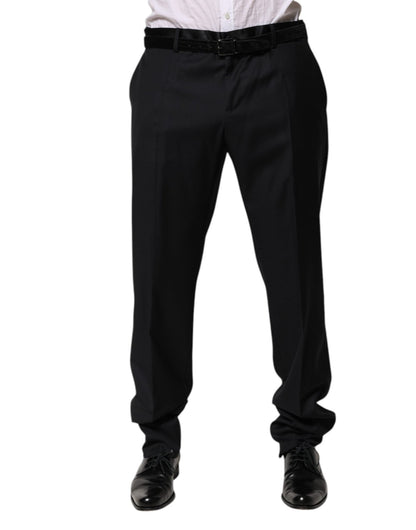 Dolce & Gabbana Black Wool Men Formal Dress Trouser Pants – IT56 | XXL par Dolce & Gabbana | Disponible sur Sandy Store ByNet