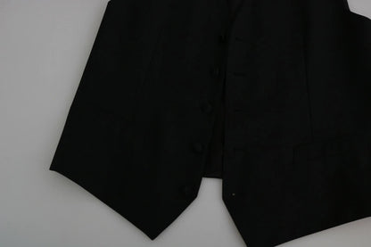 Dolce & Gabbana Black Wool Men Formal Waistcoat Vest – IT52 | L par Dolce & Gabbana | Disponible sur Sandy Store ByNet