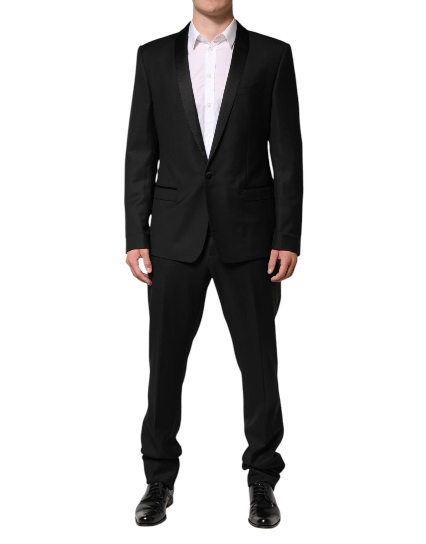 Dolce & Gabbana Black Wool Men Single Breasted 2 Piece Suit – IT52 | XL par Dolce & Gabbana | Disponible sur Sandy Store ByNet
