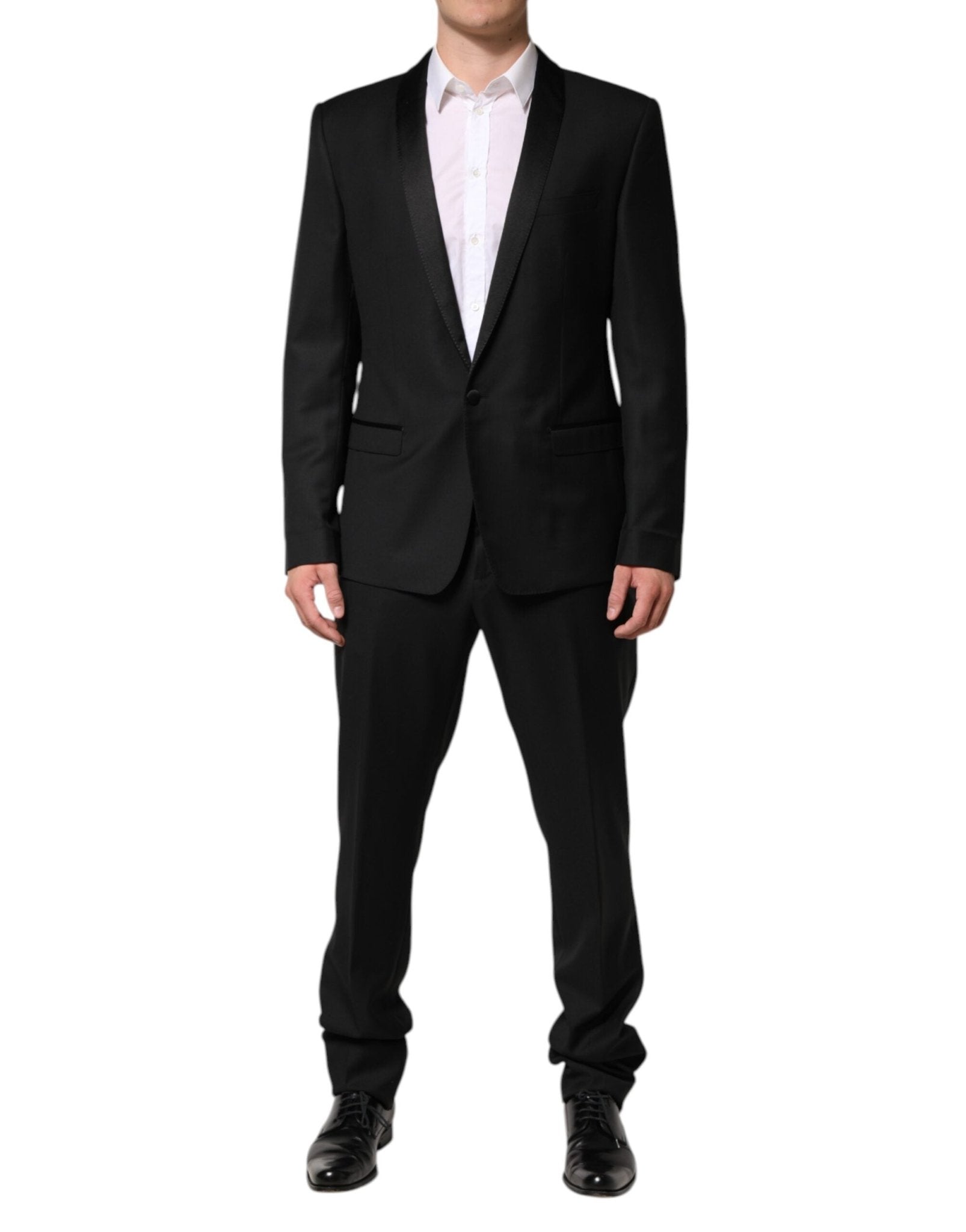 Dolce & Gabbana Black Wool Men Single Breasted 2 Piece Suit – IT52 | XL par Dolce & Gabbana | Disponible sur Sandy Store ByNet