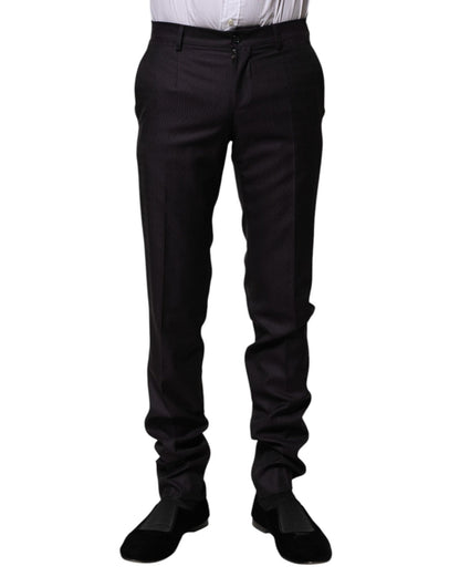 Dolce & Gabbana Black Wool Patterned Formal Pants – IT44 | XS par Dolce & Gabbana | Disponible sur Sandy Store ByNet