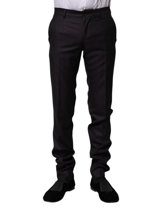 Dolce & Gabbana Black Wool Patterned Formal Pants – IT44 | XS par Dolce & Gabbana | Disponible sur Sandy Store ByNet