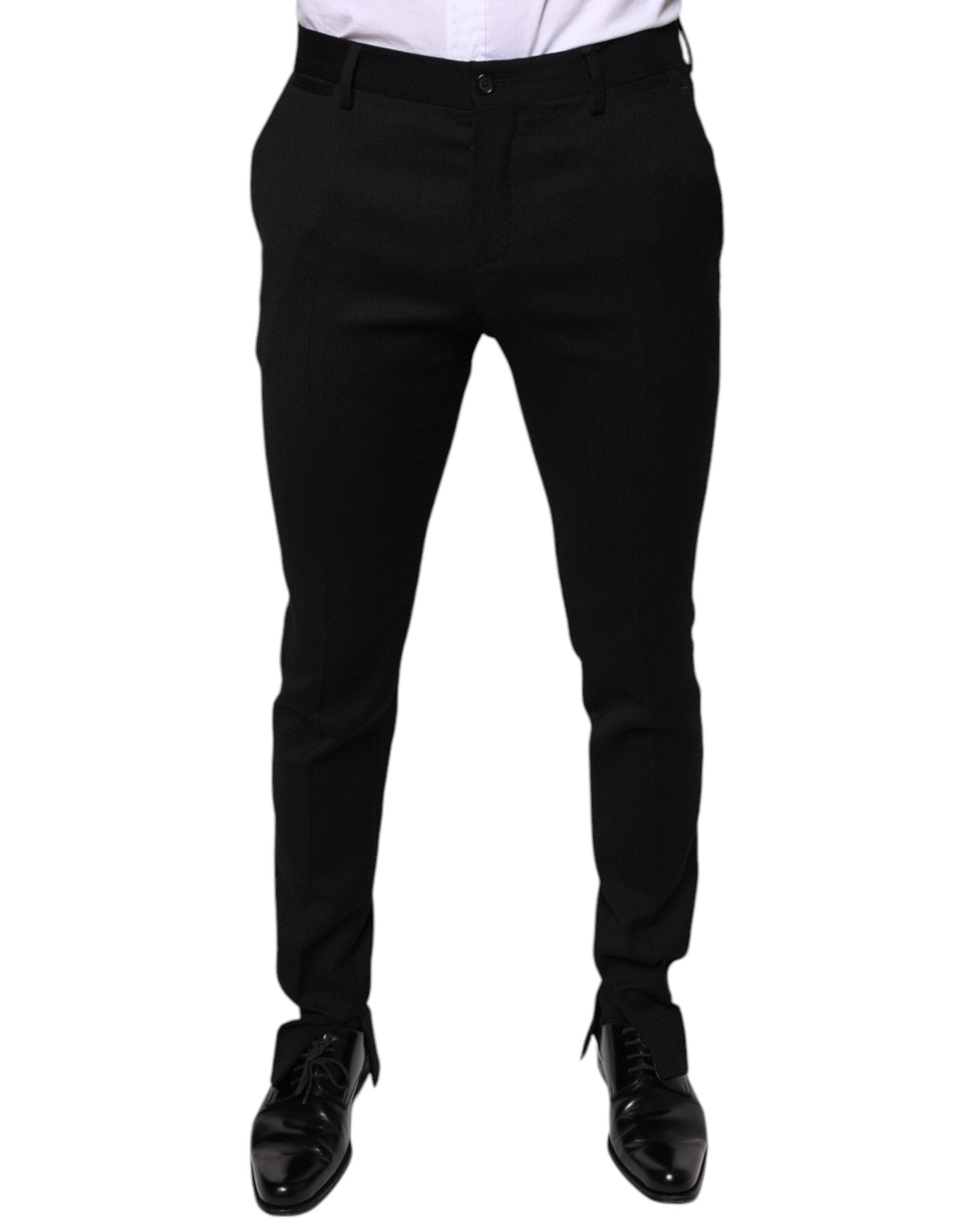 Dolce & Gabbana Black Wool Skinny Formal Dress Pants – IT48 | M par Dolce & Gabbana | Disponible sur Sandy Store ByNet