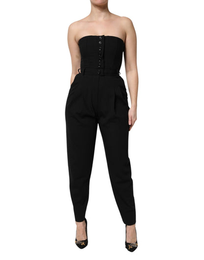 Dolce & Gabbana Black Wool Strapless Romper Jumpsuit Dress – IT38 | XS par Dolce & Gabbana | Disponible sur Sandy Store ByNet