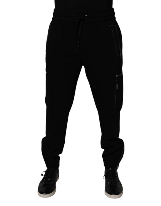 Dolce & Gabbana Black Wool Stretch Jogger Pants – IT50 | L par Dolce & Gabbana | Disponible sur Sandy Store ByNet