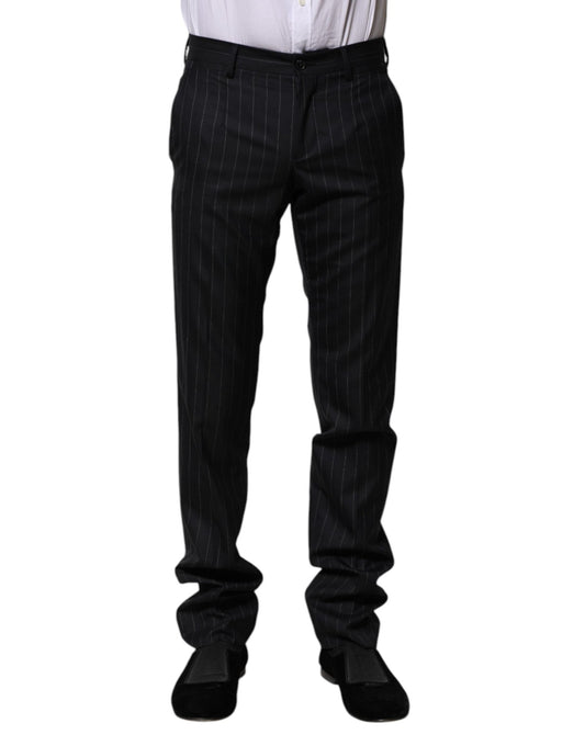 Dolce & Gabbana Black Wool Striped Formal Pants – IT44 | XS par Dolce & Gabbana | Disponible sur Sandy Store ByNet
