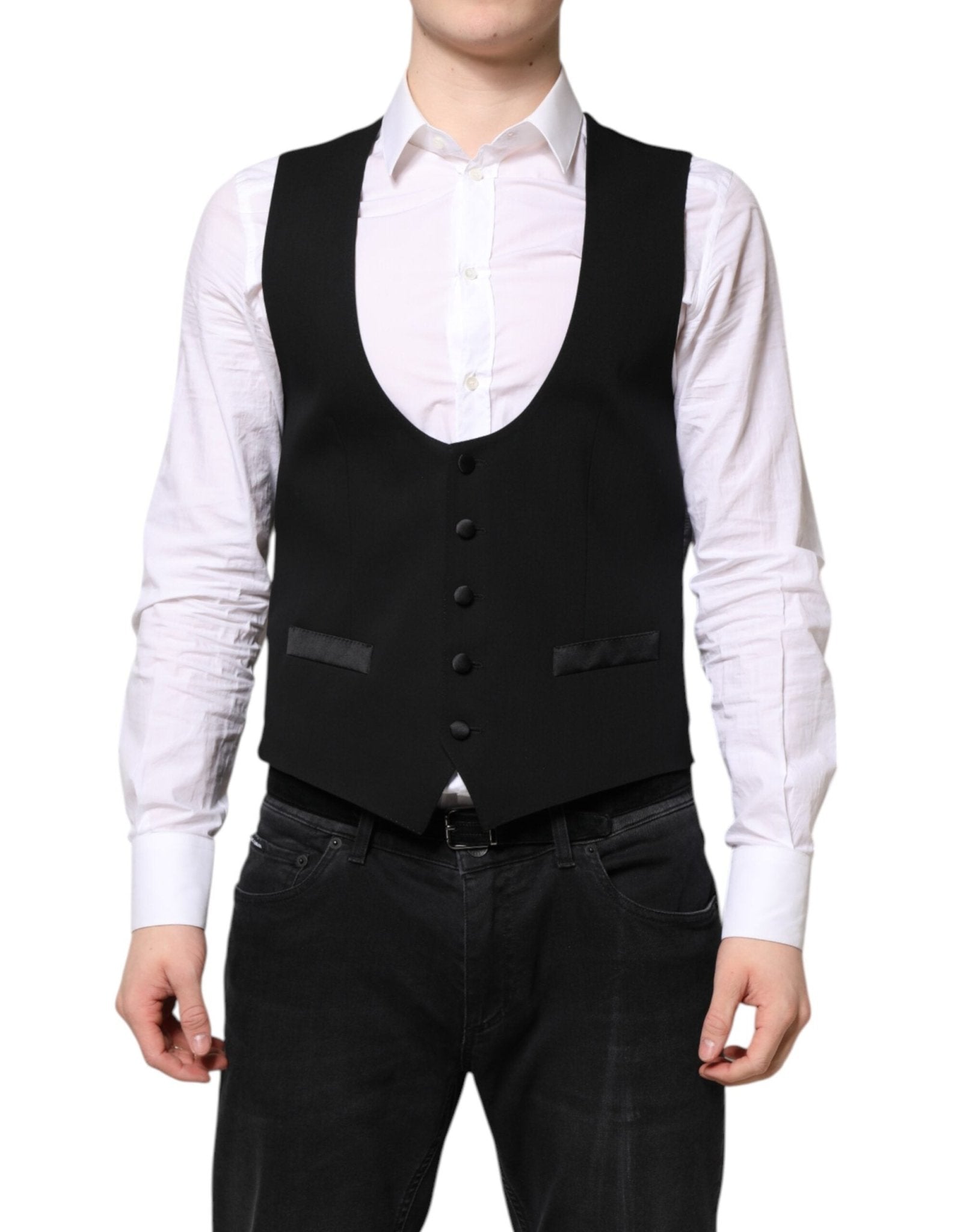 Dolce & Gabbana Black Wool Waistcoat Dress Formal Vest – IT46 | S par Dolce & Gabbana | Disponible sur Sandy Store ByNet