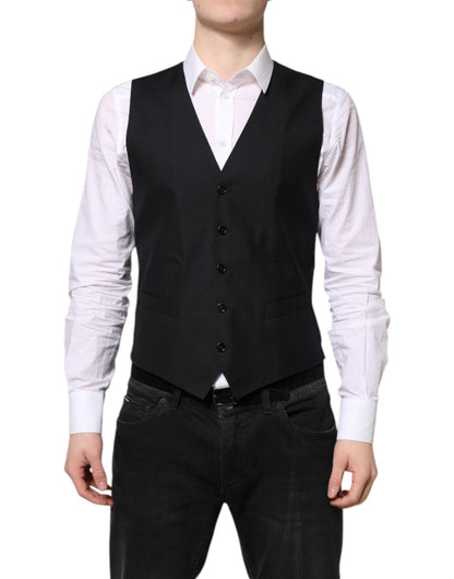 Dolce & Gabbana Black Wool Waistcoat Dress Formal Vest – IT48 | M par Dolce & Gabbana | Disponible sur Sandy Store ByNet