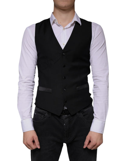 Dolce & Gabbana Black Wool Waistcoat Dress Formal Vest – IT44 | XS par Dolce & Gabbana | Disponible sur Sandy Store ByNet