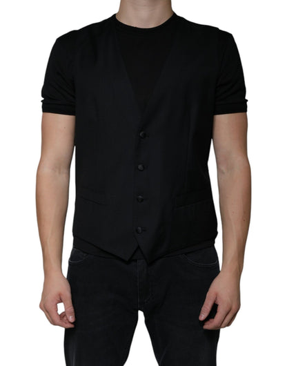 Dolce & Gabbana Black Wool Waistcoat Dress Formal Vest – IT52 | XL par Dolce & Gabbana | Disponible sur Sandy Store ByNet