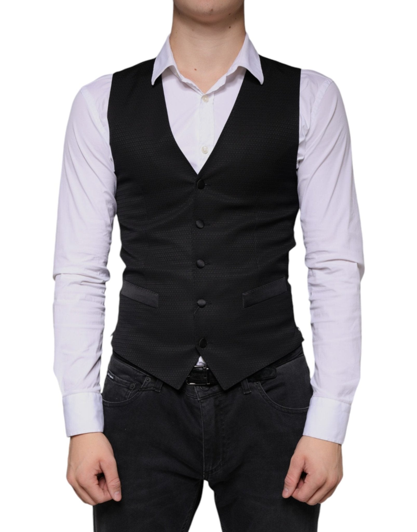 Dolce & Gabbana Black Wool Waistcoat Dress Formal Vest – IT46 | S par Dolce & Gabbana | Disponible sur Sandy Store ByNet