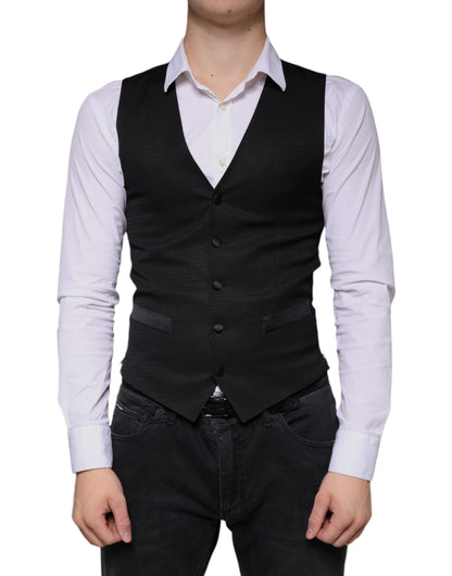 Dolce & Gabbana Black Wool Waistcoat Dress Formal Vest – IT46 | S par Dolce & Gabbana | Disponible sur Sandy Store ByNet